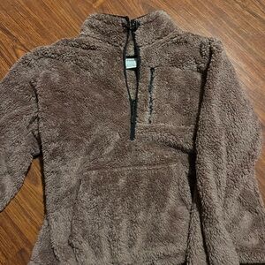 PINK Victoria's Secret Brown and Purple Teddy Jacket